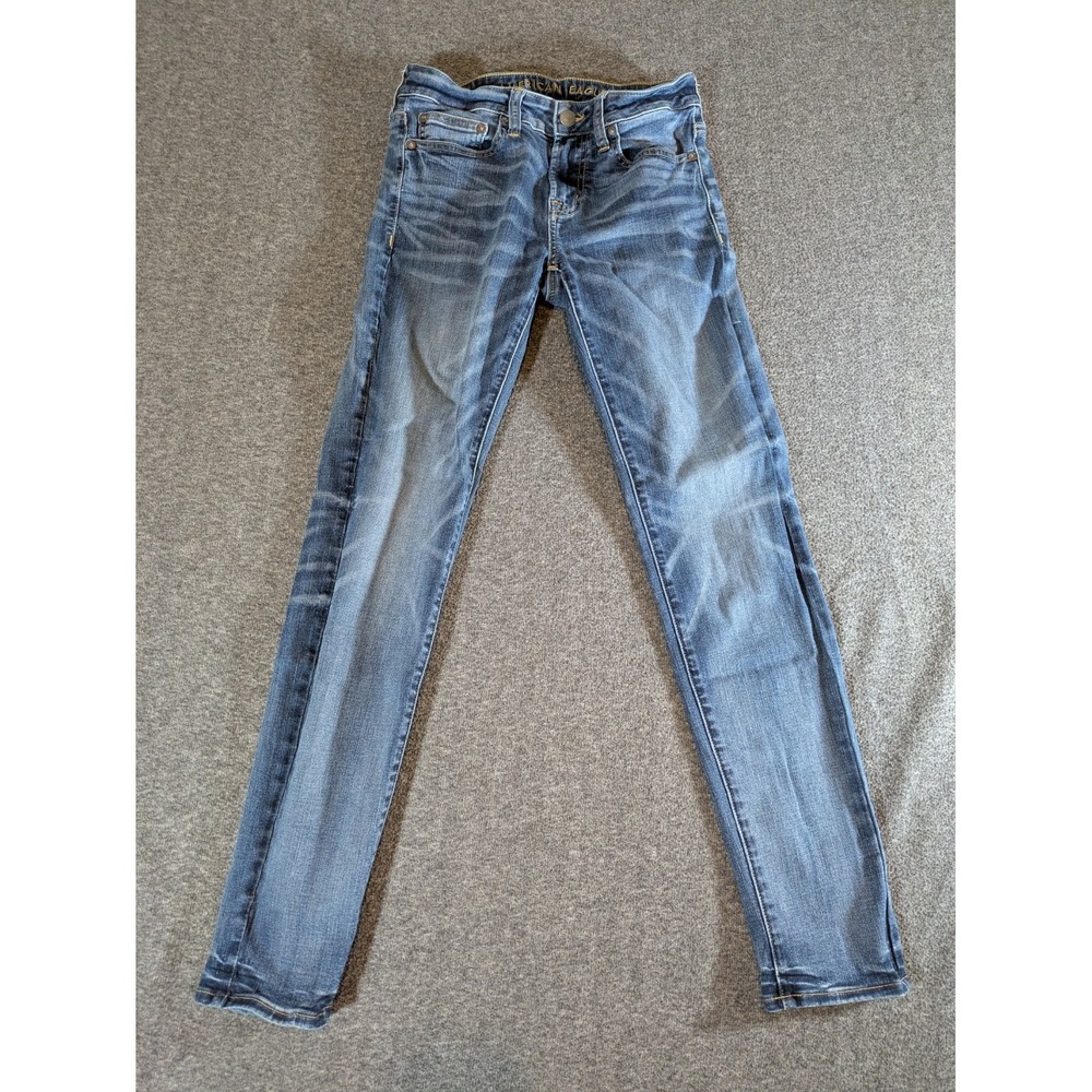 American Eagle Jeans Women's Next Level Flex Whiskered Size‎ 29x32 Size 8